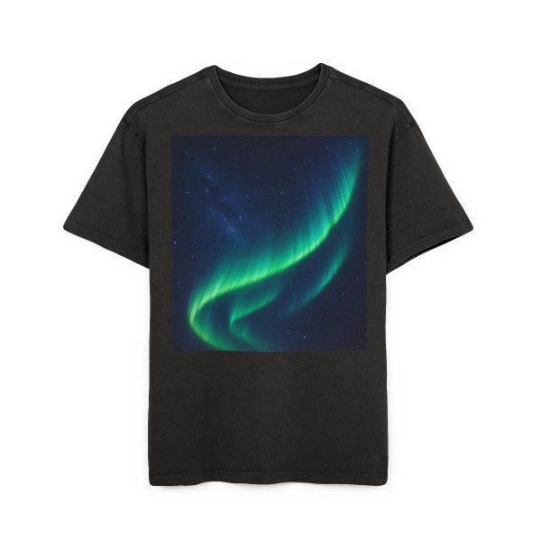 Cosmic Aurora Dream - Men's Acid Washed Heavy Oversize Tee