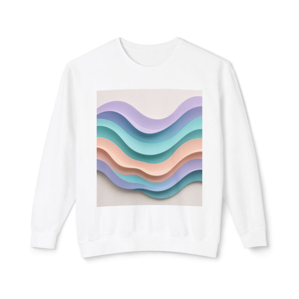 Liquid Wave Flow - Unisex Lightweight Crewneck Sweatshirt Liquid Wave Flow - Unisex Lightweight Crewneck Sweatshirt