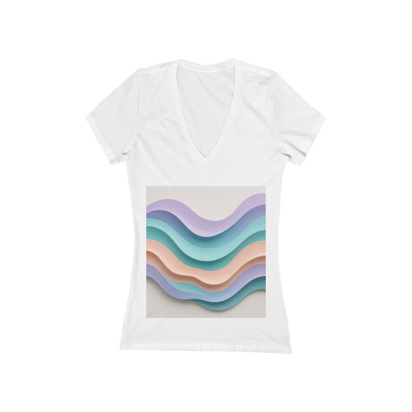 Liquid Wave Flow - Women's Jersey Short Sleeve Deep V-Neck Tee