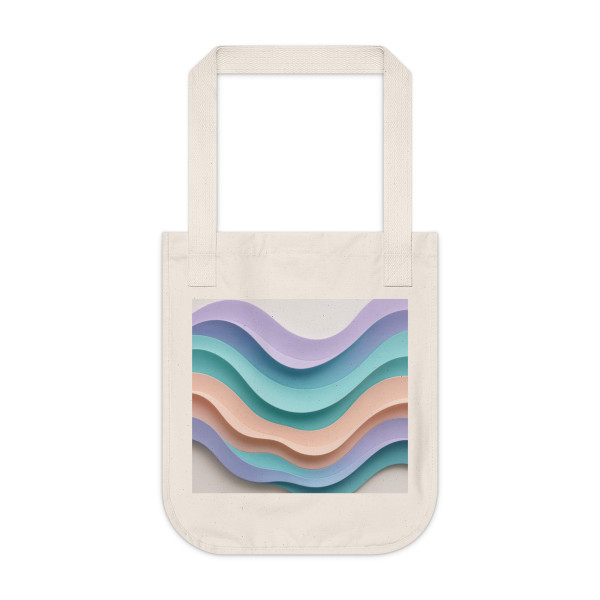 Liquid Wave Flow - Organic Canvas Tote Bag