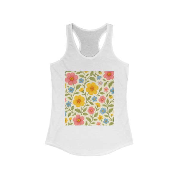 Whimsical Floral Waltz - Women's Ideal Racerback Tank