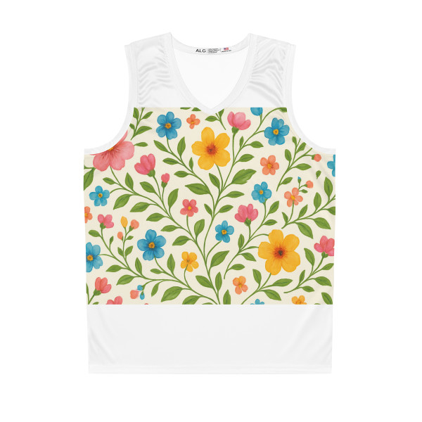 Whimsical Floral Waltz - Basketball Jersey (AOP)