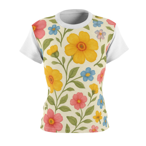 Whimsical Floral Waltz - Women's Cut & Sew Tee (AOP)