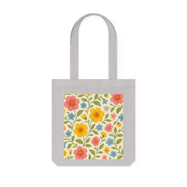 Whimsical Floral Waltz - Woven Tote Bag