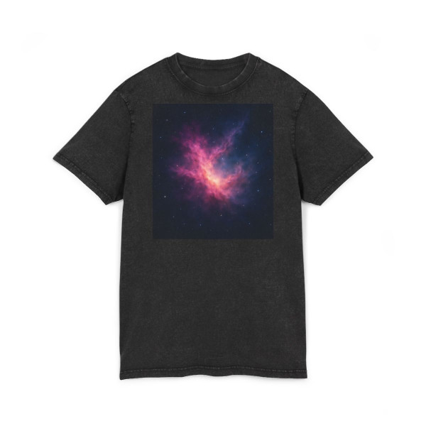 Ethereal Nebula Dance - Acid Washed Round Neck Tee