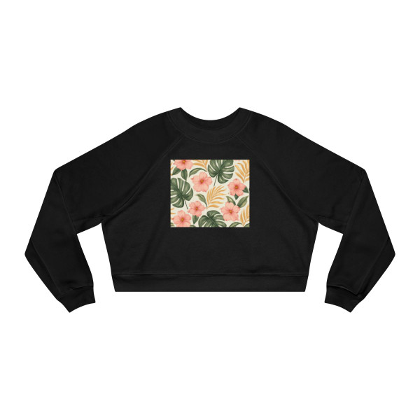 Botanical Bliss Escape - Women's Cropped Fleece Pullover