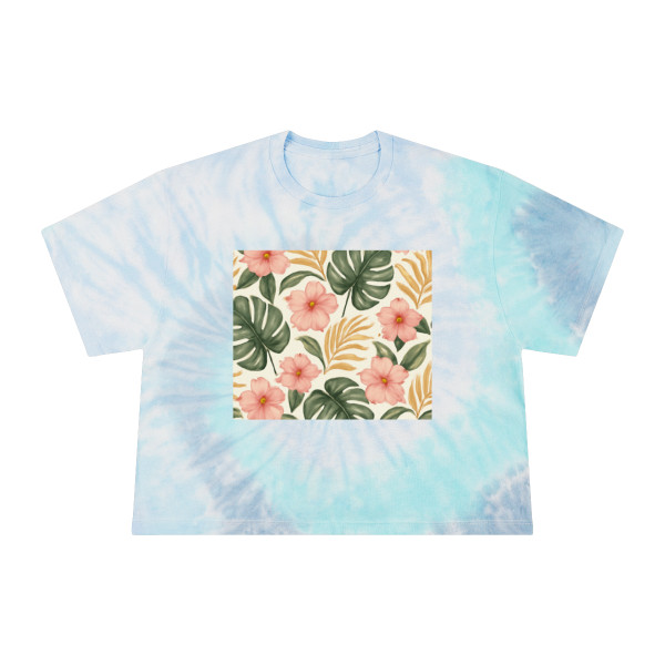 Botanical Bliss Escape - Women's Tie-Dye Crop Tee
