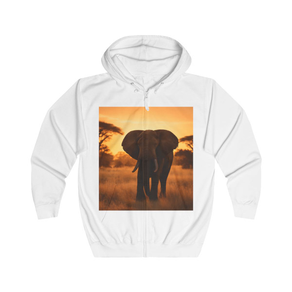 Majestic Elephant Embrace - Unisex Full Zip Hoodie