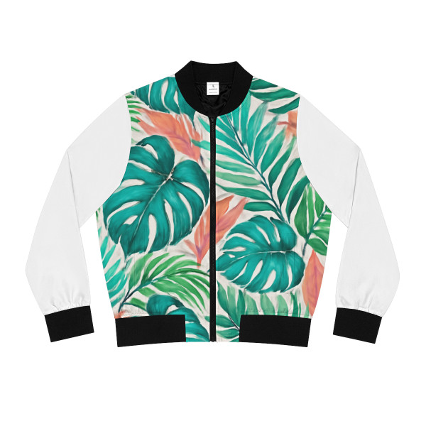 Tropical Leaf Serenade - Women's Bomber Jacket (AOP)