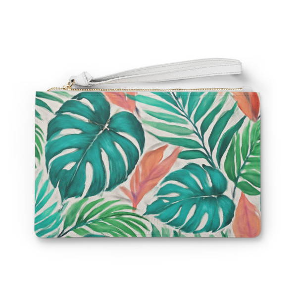 Tropical Leaf Serenade - Clutch Bag