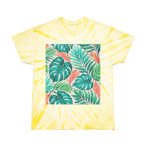 Tropical Leaf Serenade - Tie-Dye Tee, Cyclone