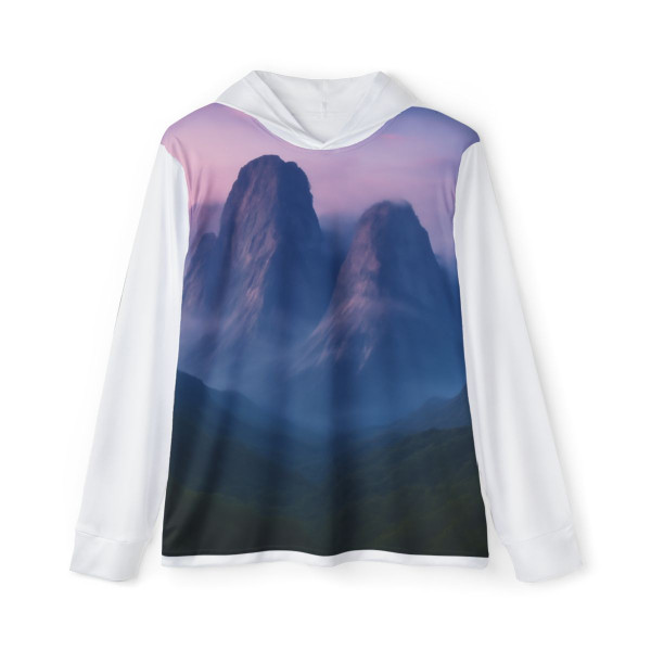 Misty Mountain Morning - Men's Sports Warmup Hoodie (AOP)