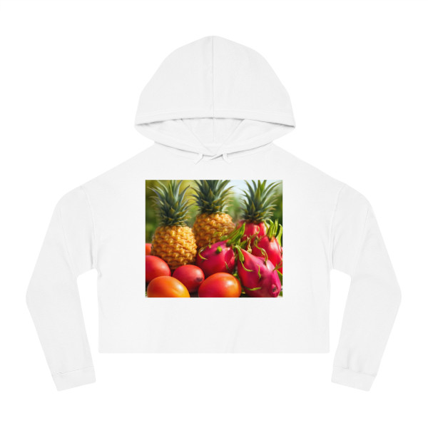 Tropical Fruit Fiesta - Women’s Cropped Hooded Sweatshirt