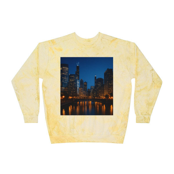Chicago River Reflections - Unisex Color Blast Crewneck Sweatshirt