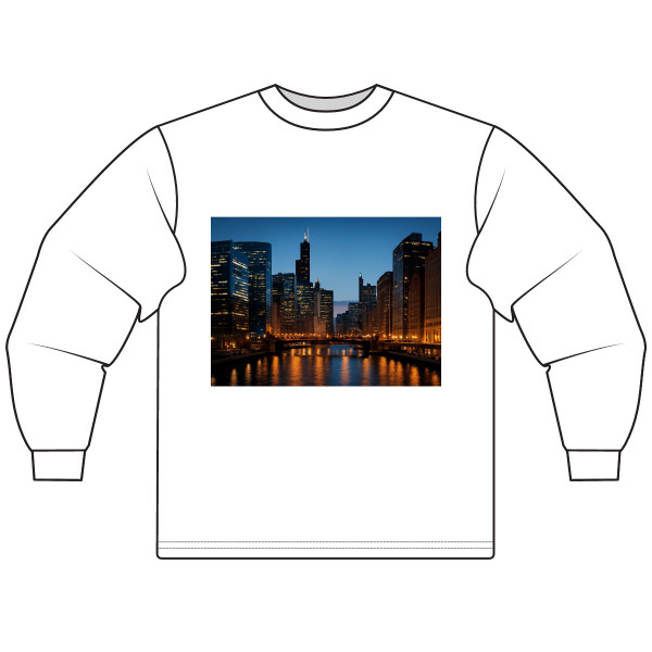 Chicago River Reflections - Unisex Long Sleeve T-Shirt