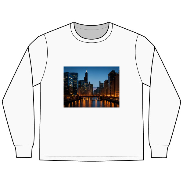 Chicago River Reflections - Men's Long Sleeve Tee