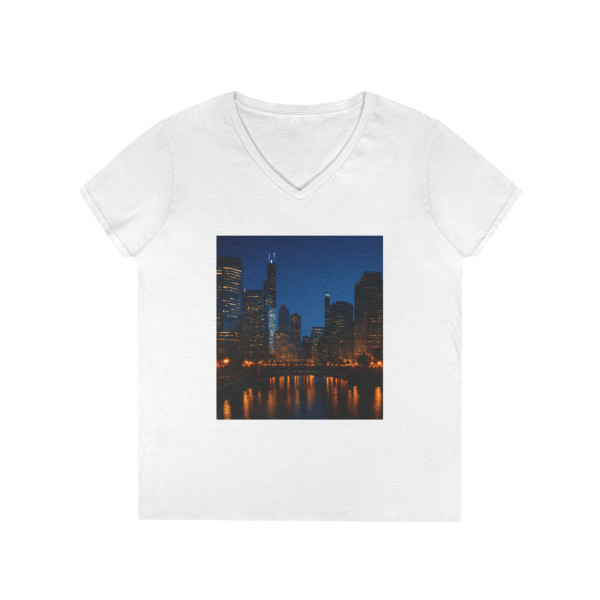 Chicago River Reflections - Ladies' V-Neck T-Shirt