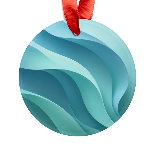 Ethereal Wave Flow - Acrylic Ornament with Ribbon