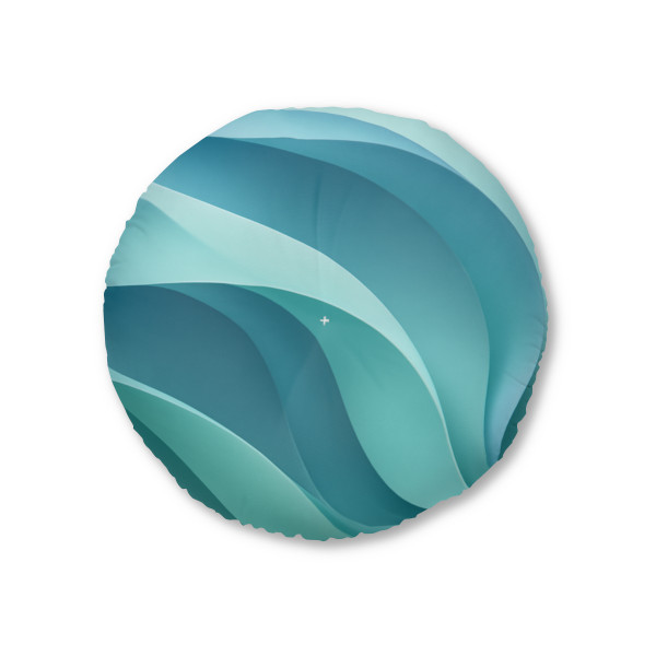 Ethereal Wave Flow - Tufted Floor Pillow, Round