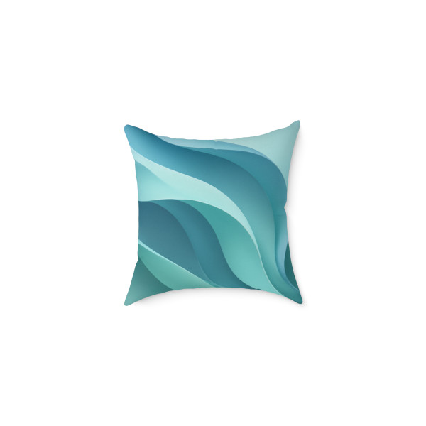 Ethereal Wave Flow - Square Poly Canvas Pillow