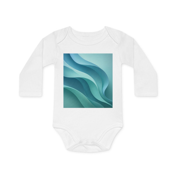 Ethereal Wave Flow - Baby Long-Sleeve Organic Bodysuit