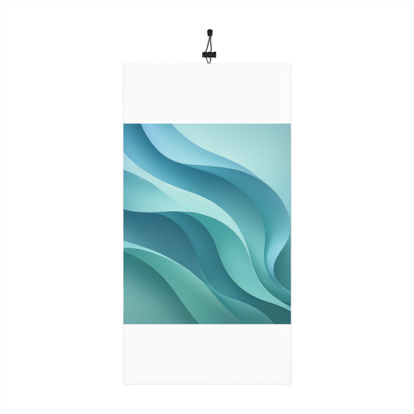 Ethereal Wave Flow - Winter Neck Gaiter With Drawstring