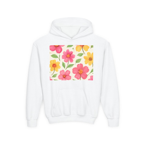 Whimsical Garden Blooms - Youth Heavy Blend Hooded Sweatshirt
