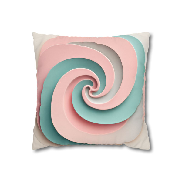 Celestial Spiral Harmony - Square Poly Canvas Pillowcase