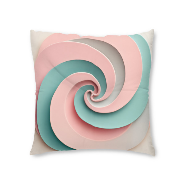 Celestial Spiral Harmony - Tufted Floor Pillow, Square