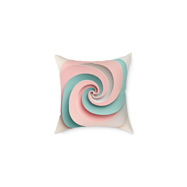 Celestial Spiral Harmony - Square Poly Canvas Pillow