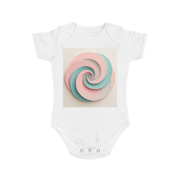 Celestial Spiral Harmony - Short Sleeve Baby Bodysuit