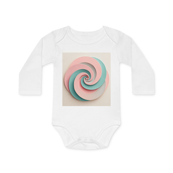 Celestial Spiral Harmony - Baby Long-Sleeve Organic Bodysuit