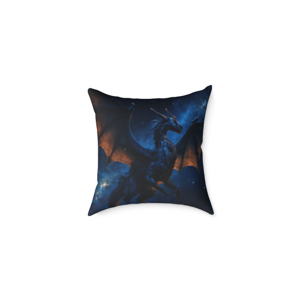 Celestial Flame Wyrm - Square Poly Canvas Pillow
