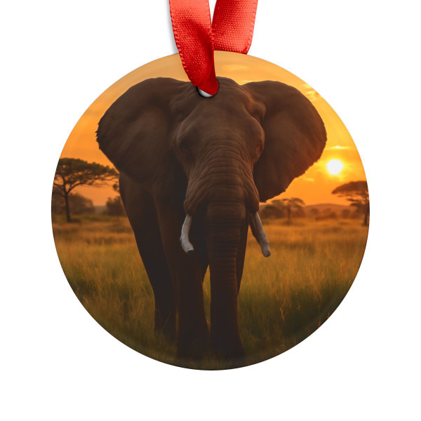 Gentle Giant Elephant - Acrylic Ornament with Ribbon