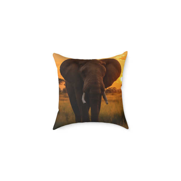 Gentle Giant Elephant - Square Poly Canvas Pillow