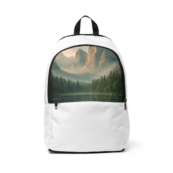 Misty Mountain Retreat - Unisex Fabric Backpack