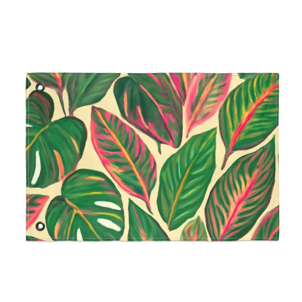 Tropical Leaf Symphony - Double Sided Flag