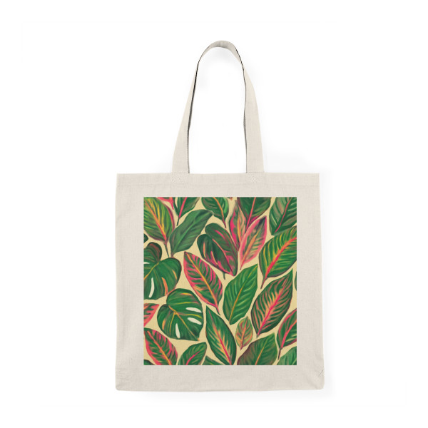 Tropical Leaf Symphony - Natural Tote Bag