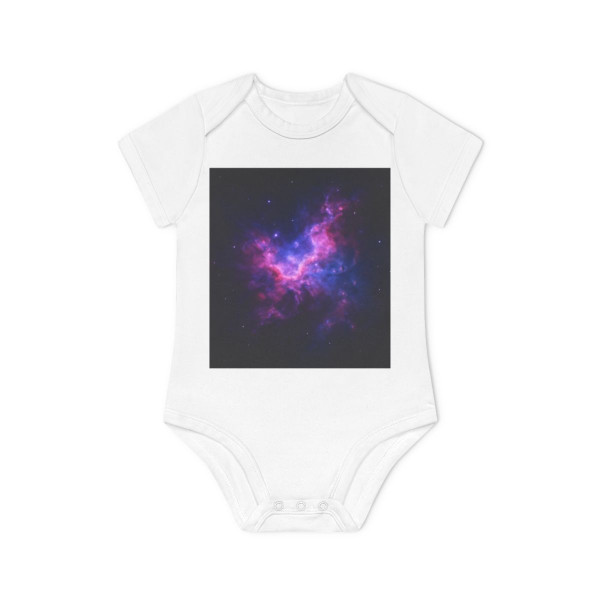 Ethereal Nebula Whispers - Baby Organic Short Sleeve Bodysuit