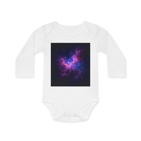 Ethereal Nebula Whispers - Baby Long-Sleeve Organic Bodysuit