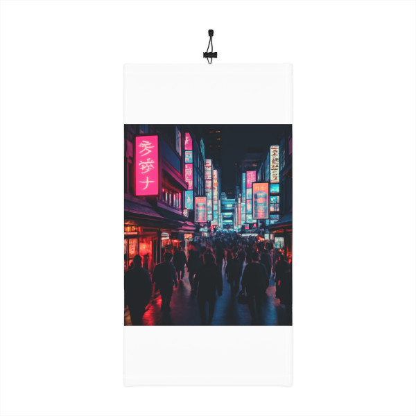 Tokyo Neon Vibes - Winter Neck Gaiter With Drawstring