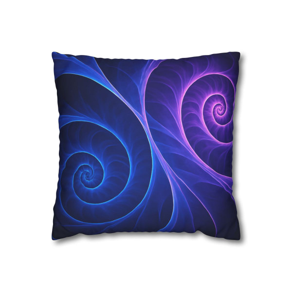 Fractal Wave Fusion - Square Poly Canvas Pillowcase