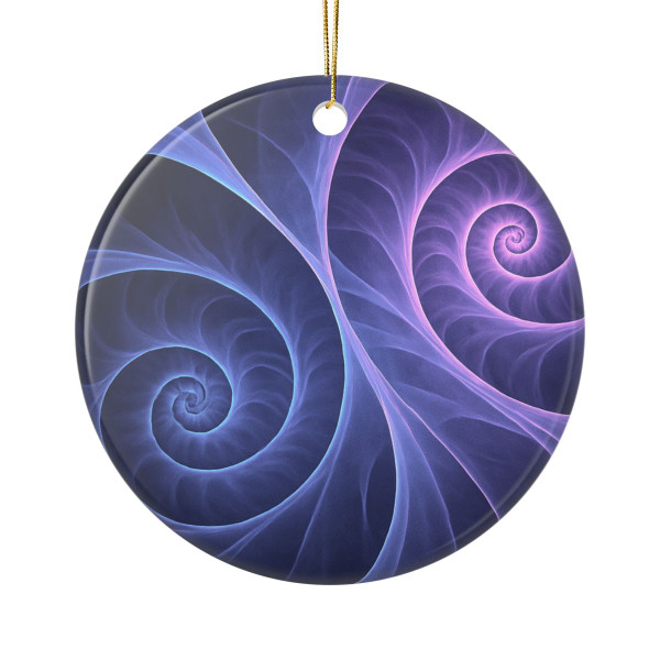 Fractal Wave Fusion - Ceramic Ornaments, 2-Side Print