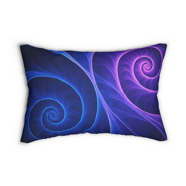 Fractal Wave Fusion - Spun Polyester Lumbar Pillow
