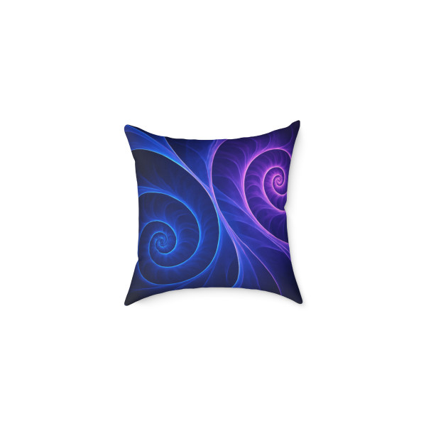 Fractal Wave Fusion - Square Poly Canvas Pillow
