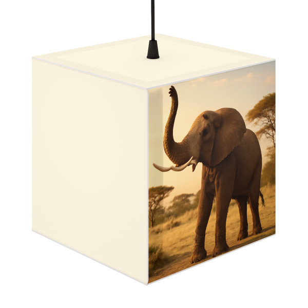 Graceful Elephant Dance - Light Cube Lamp