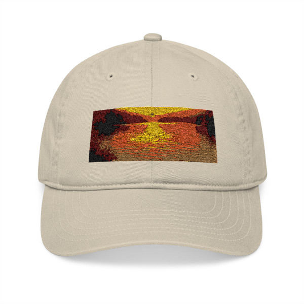 Golden Hour Over Lake - Organic Baseball Cap (Embroidery)