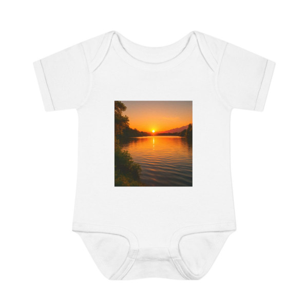 Golden Hour Over Lake - Infant Baby Rib Bodysuit