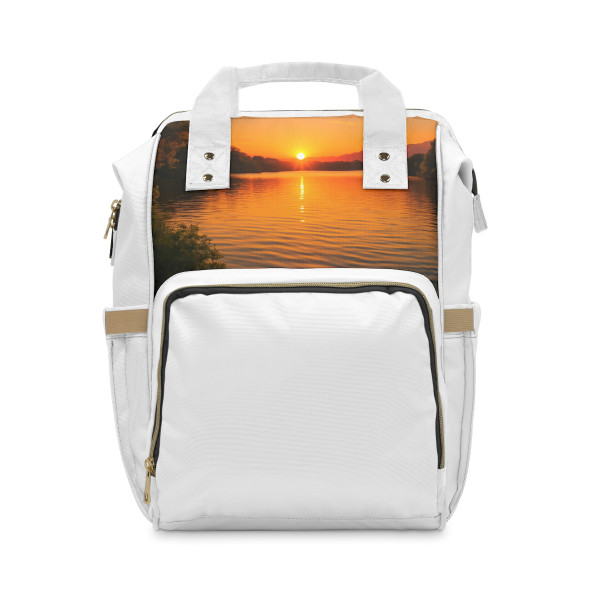 Golden Hour Over Lake - Multifunctional Diaper Backpack