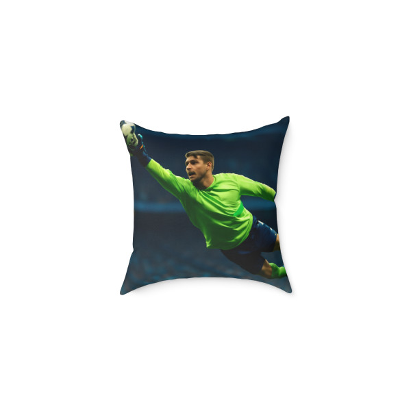Epic Goalkeeper Save - Square Poly Canvas Pillow
